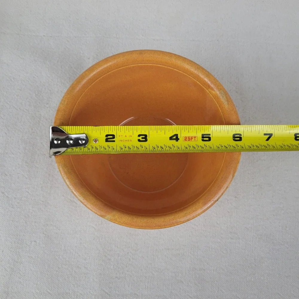 Homer Laughlin Oven Serve Yellow Ware Mixing Bowl Floral Embossed Vintage 6 inch
